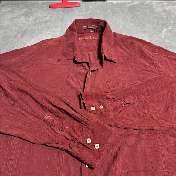 Tommy Bahama Other - Tommy Bahama Mens Silk Textured Longsleeve Button Shirt Size XL Coastal‎ Preppy